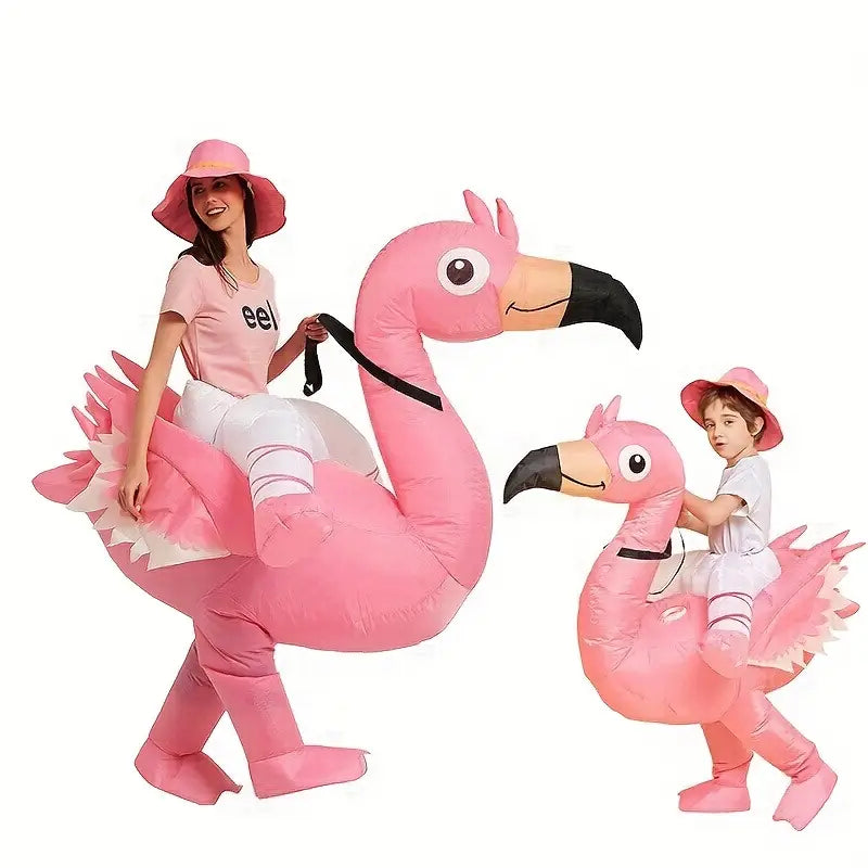FlamingoRider - Lustiges Aufblasbares Flamingo Kostüm für Karneval & Festliche Anlässe