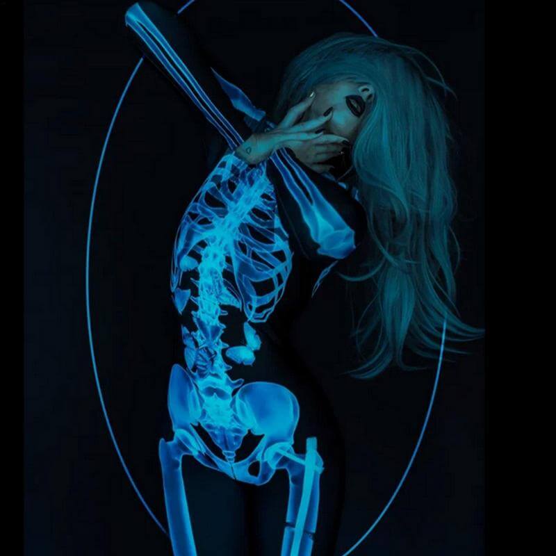 GruselMode 3D Skelett-Outfit | Unvergessliches Halloween-Kostüm für schaurige Auftritte