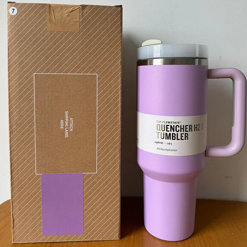 Isolierte Edelstahl-Reisebecher 40oz Mit Griff Lebenslange Deckel Und Strohhalm