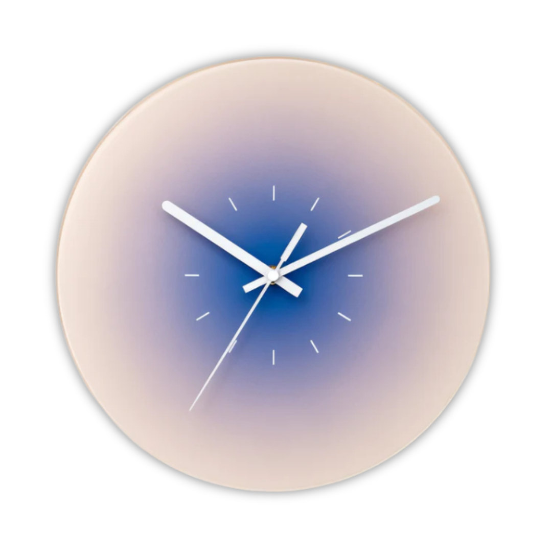 Sonnenuntergang - Design Wanduhr aus Glas