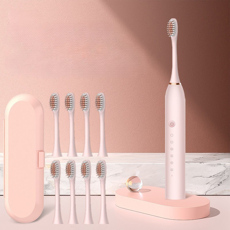 GlowSmile Sonic Zahnbürste – Wiederaufladbar mit 5 Modi und 8 Bürstenköpfen