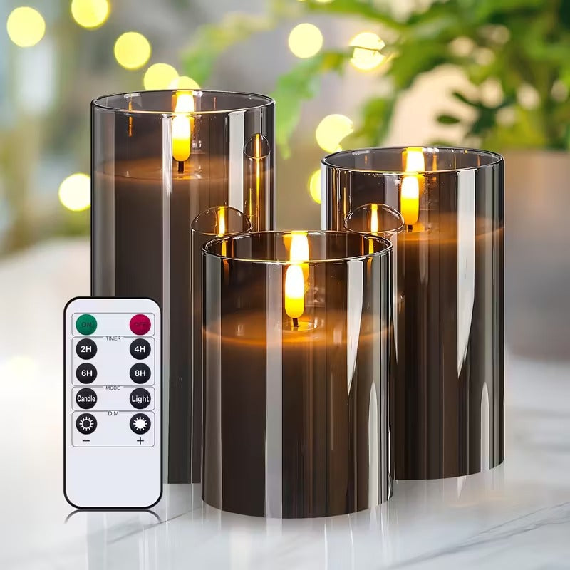 Flammenlose Kerzen Deluxe – Set von 3