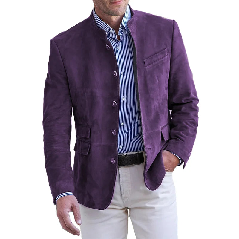 Herrenjacke | Knopfverschluss | Klassischer Kragen | Lässige Übergangsjacke
