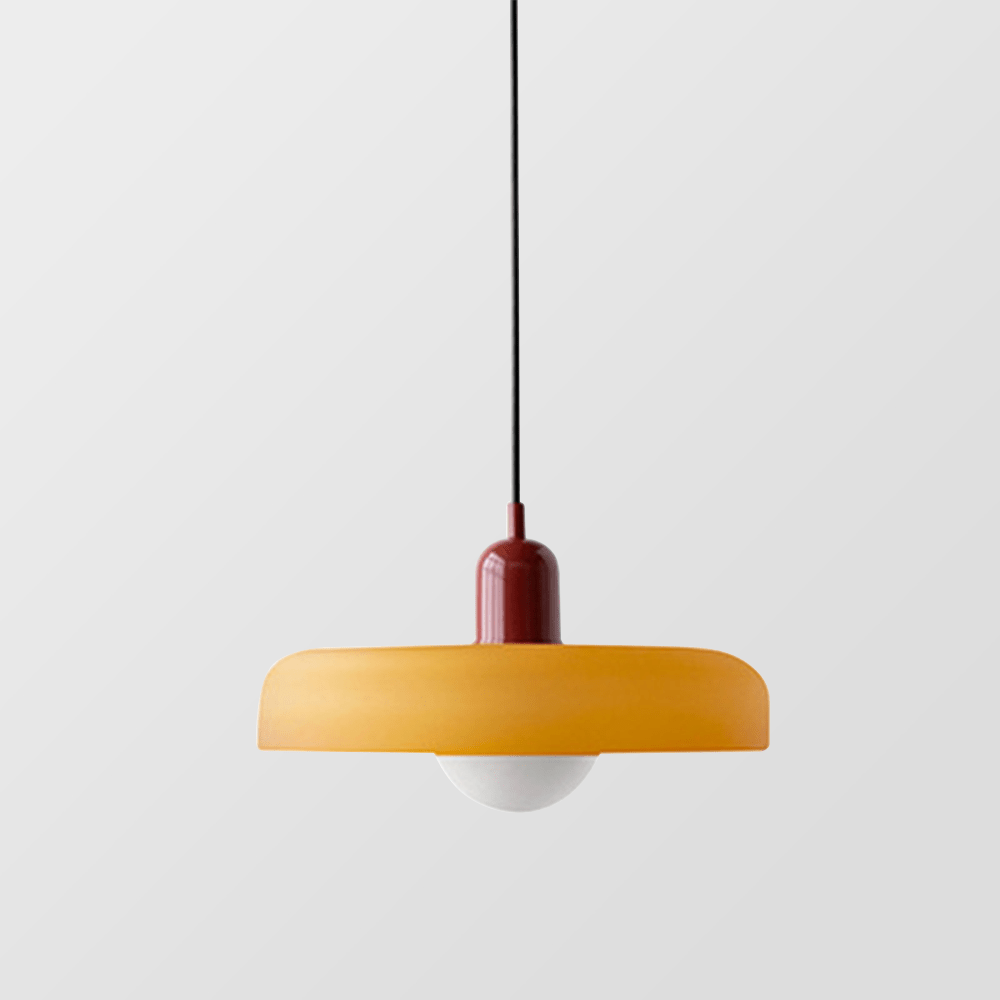 Bauhaus Hängeleuchte aus Buntglas für modernes Interieur