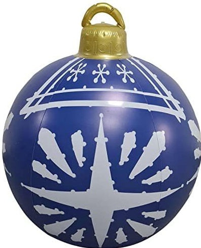 Aufblasbare Weihnachtskugel Außen Deko 60cm – Wetterbeständige PVC Weihnachtsdekoration