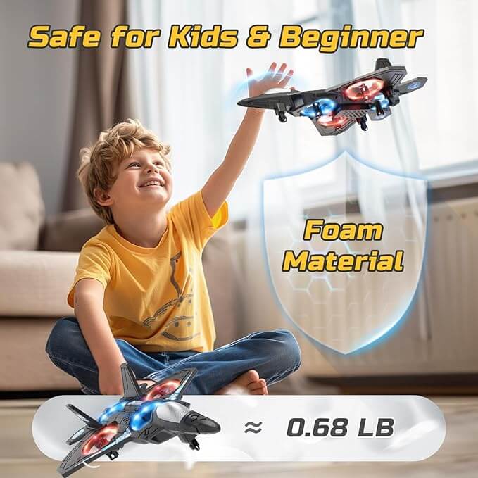 Fernbedienbares Flugzeug LED für Kinder 6-12 Jahre