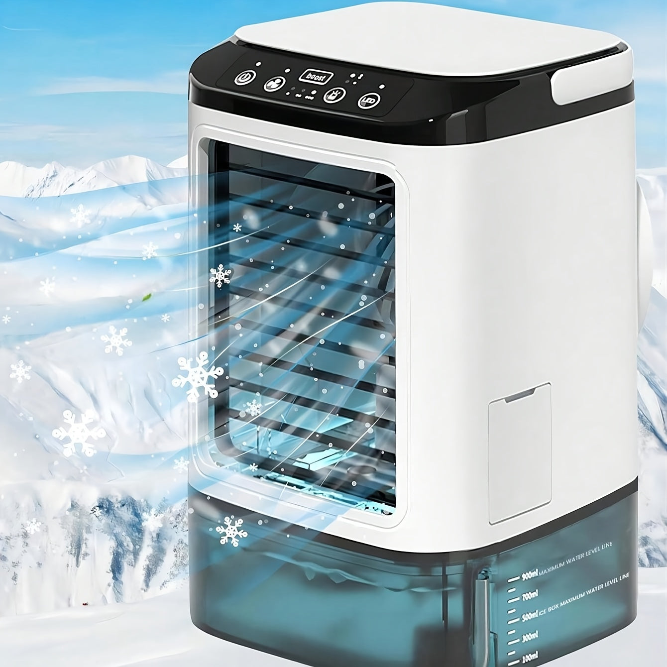 Tragbare Mini-Klimaanlage Wassergekühlt – USB-betrieben mit großem Reservoir