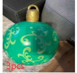 Aufblasbare Weihnachtskugel Außen Deko 60cm – Wetterbeständige PVC Weihnachtsdekoration