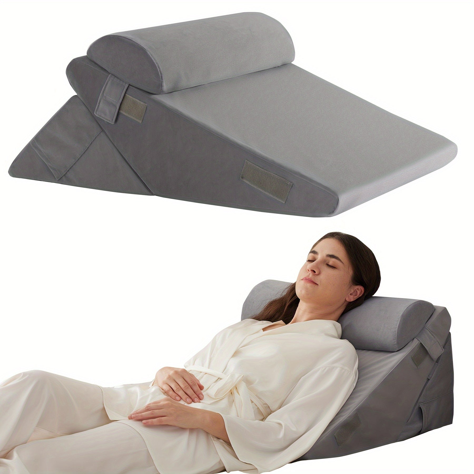 Verstellbares orthopädisches Keilkissen RelaxPlus - Premium 7-in-1-Memory-Schaum-Unterstützungssystem