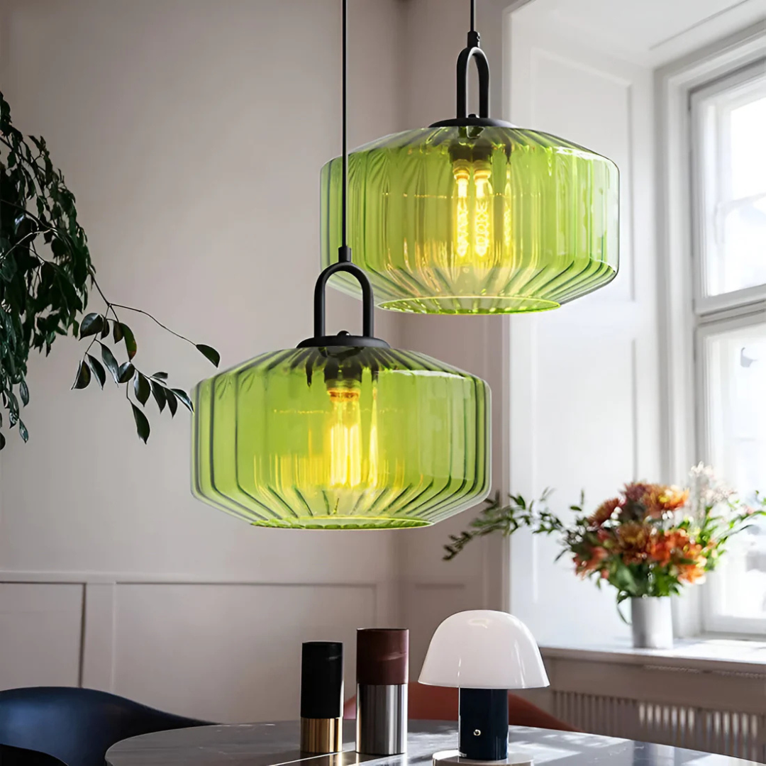 Mireta - Retro Bunte Glas Hängeleuchte