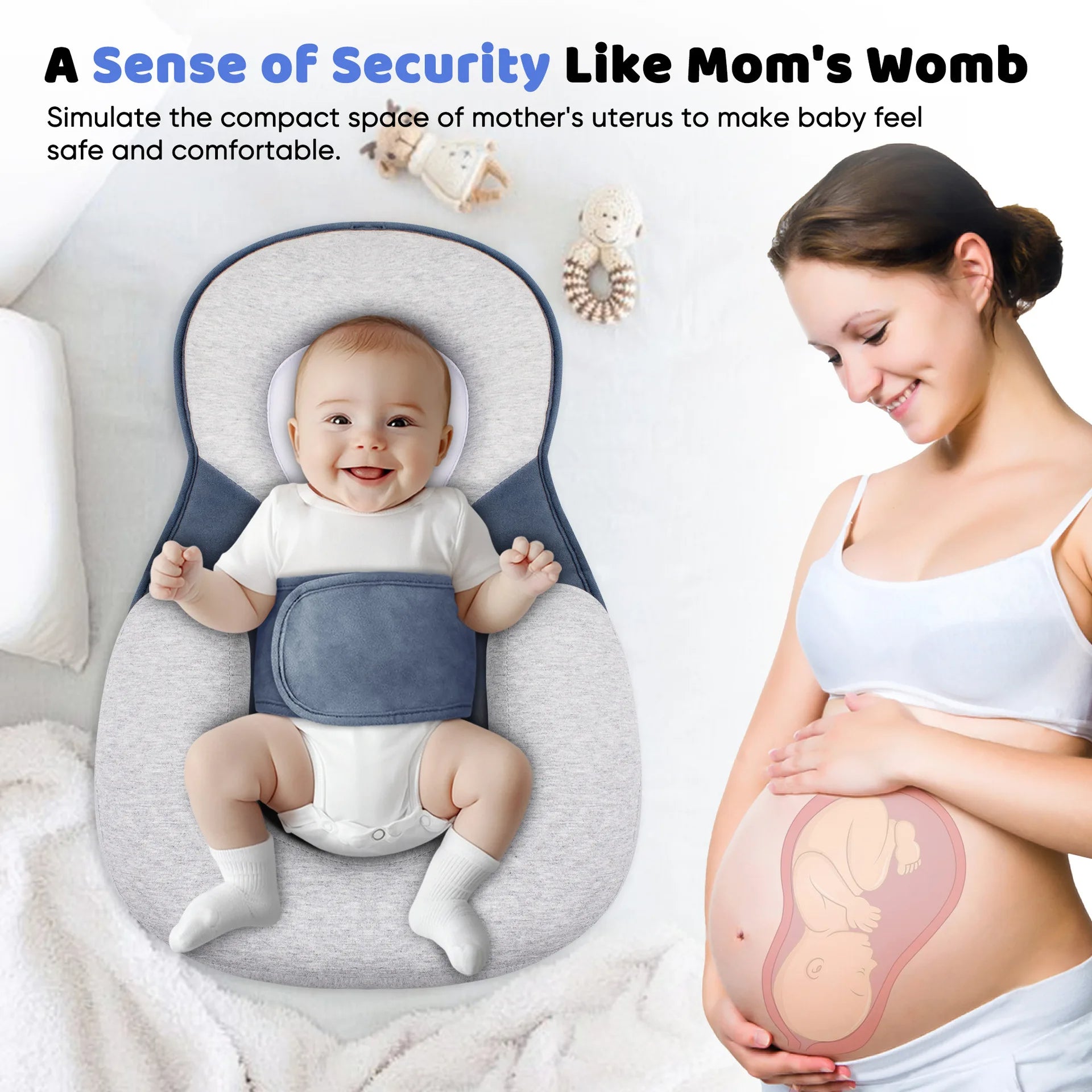 Anti-Reflux Erhöhter Baby-Lounger für Neugeborene und Säuglinge