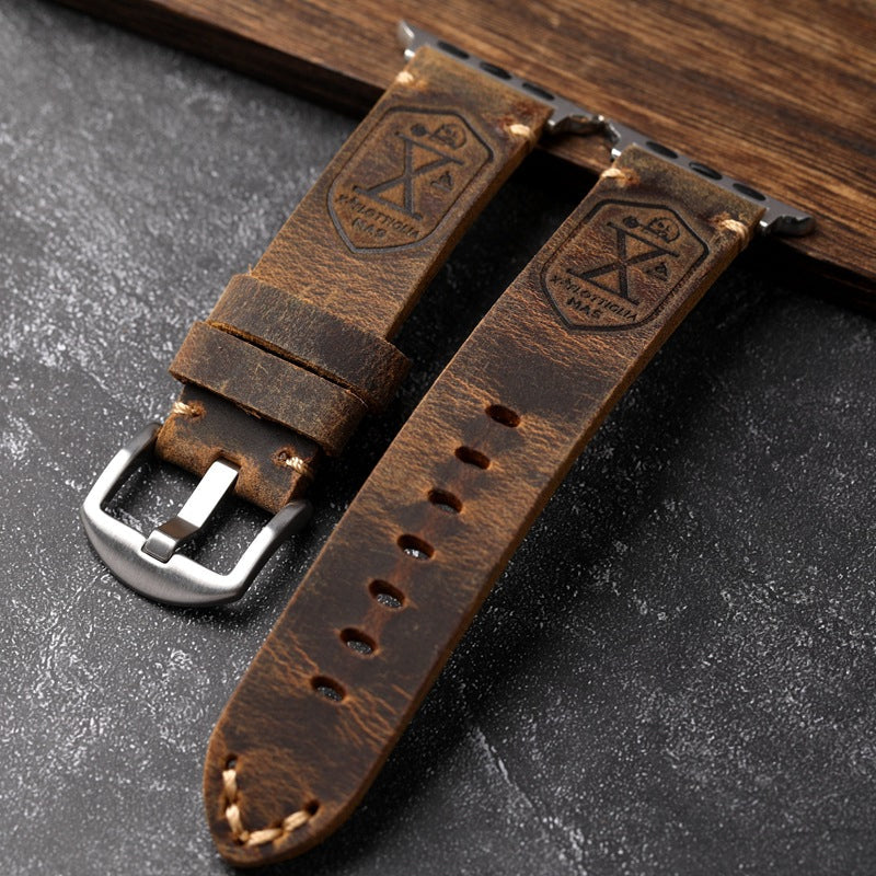 Handgefertigtes Vintage Leder-Apple-Watch-Band