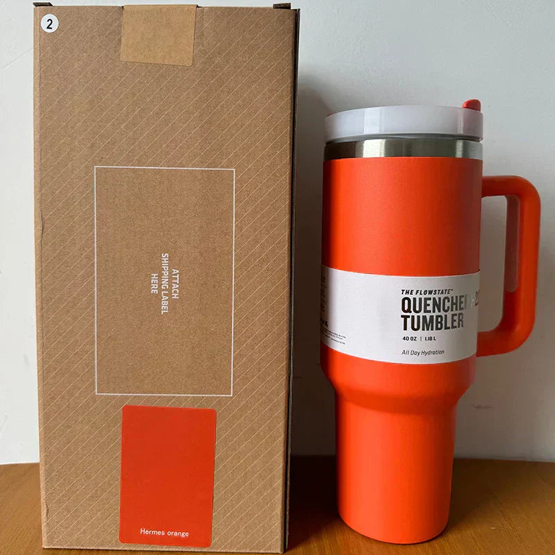 Isolierte Edelstahl-Reisebecher 40oz Mit Griff Lebenslange Deckel Und Strohhalm