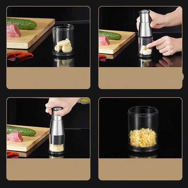 GourmetEssence Edelstahl Knoblauchpresse | Effizient und stilvoll für perfekte Knoblauchpaste