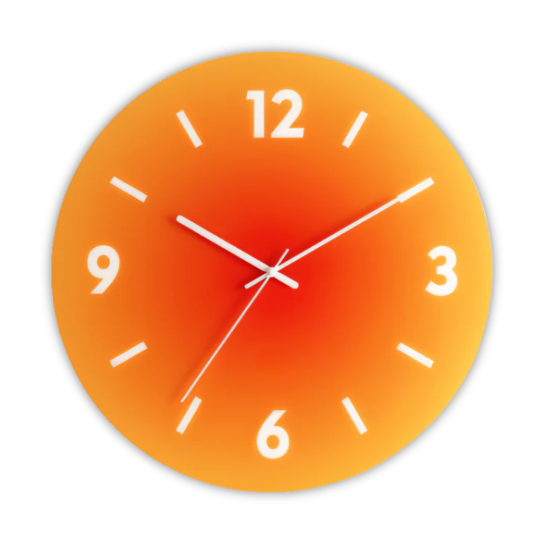 Sonnenuntergang - Design Wanduhr aus Glas