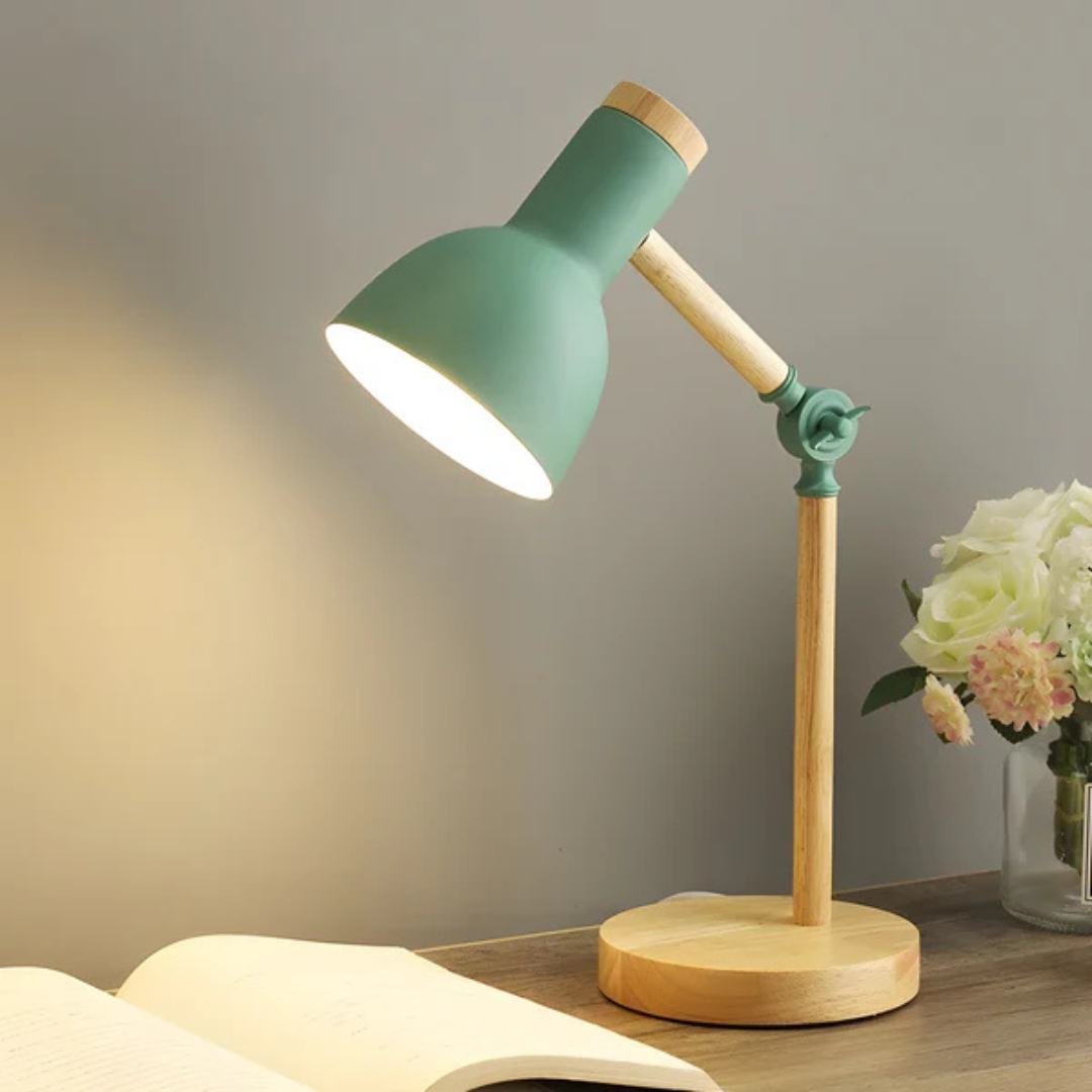 Moderne Holz- und Metall verstellbare LED-Tischlampe 1-Licht