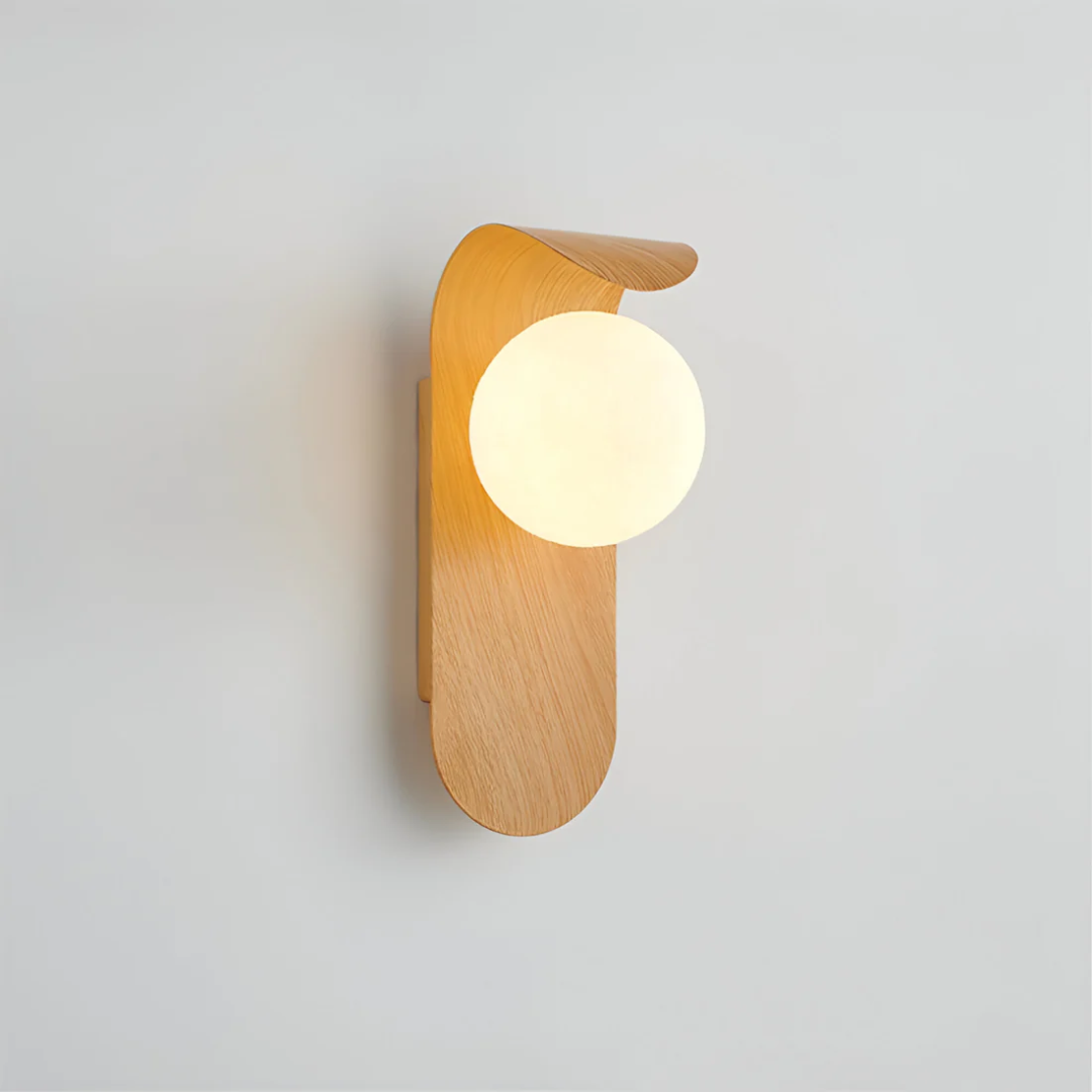 Skandinavische Holz-Globus Wandleuchte LED 1-Licht