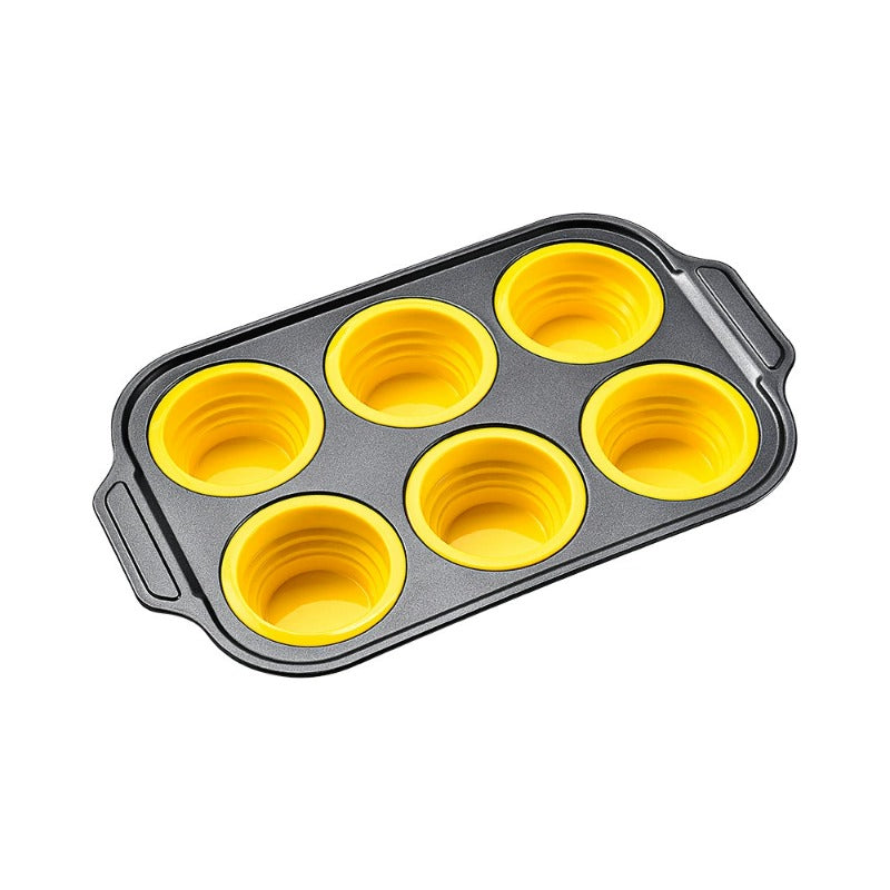 Silikon-Muffinform mit Robuster Metallrahmen – Flexible Backform für Muffins und Cupcakes