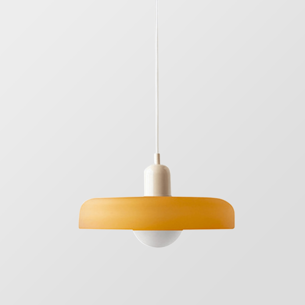 Bauhaus Hängeleuchte aus Buntglas für modernes Interieur