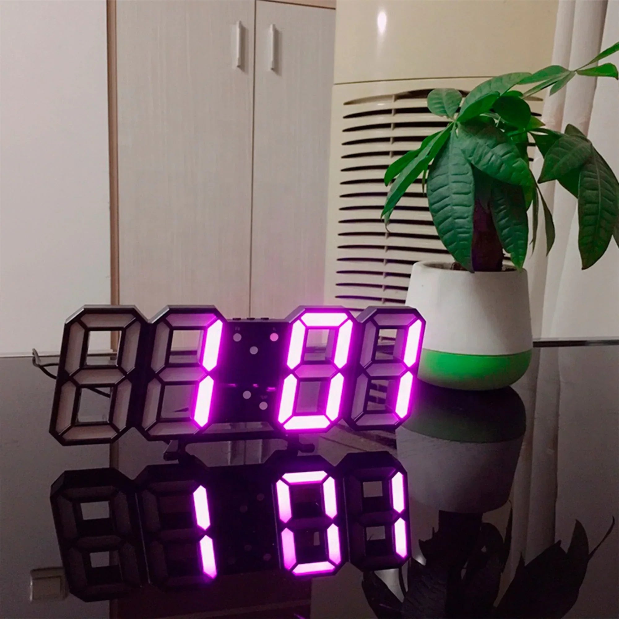 Frendorf | LumiSync 3D LED Wanduhr – Moderne Digitale Uhr mit Dimmbarer Beleuchtung