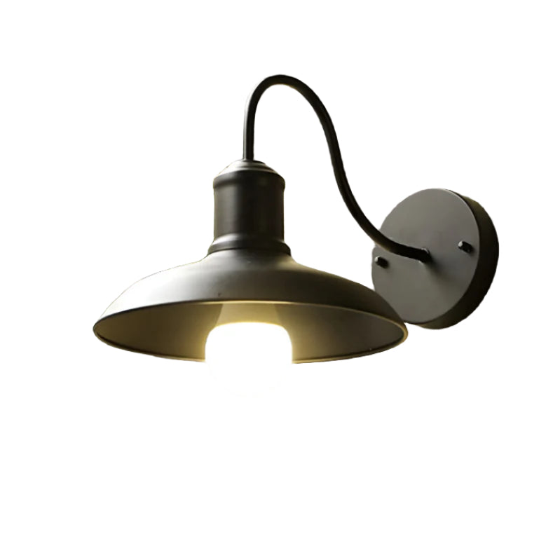 Vintage Industrielle Eisen Schüssel Außen Wandlampe LED 1-Licht