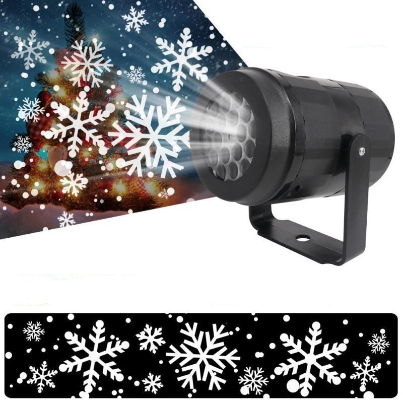 LED Weihnachtsprojektor Schneeflocken Lichtshow – Wasserdichte Außenlampe mit 16 Mustern