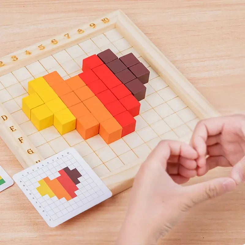 Montessori Farben- und Zahlenblöcke Bildungs-Spielzeug