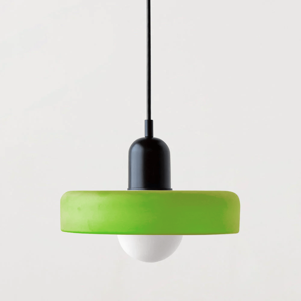 Bauhaus Hängeleuchte aus Buntglas für modernes Interieur