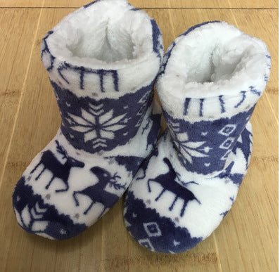 Warme Weihnachts-Hausschuhe aus Korallenfleece