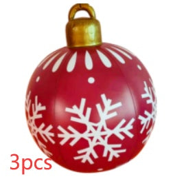 Aufblasbare Weihnachtskugel Außen Deko 60cm – Wetterbeständige PVC Weihnachtsdekoration
