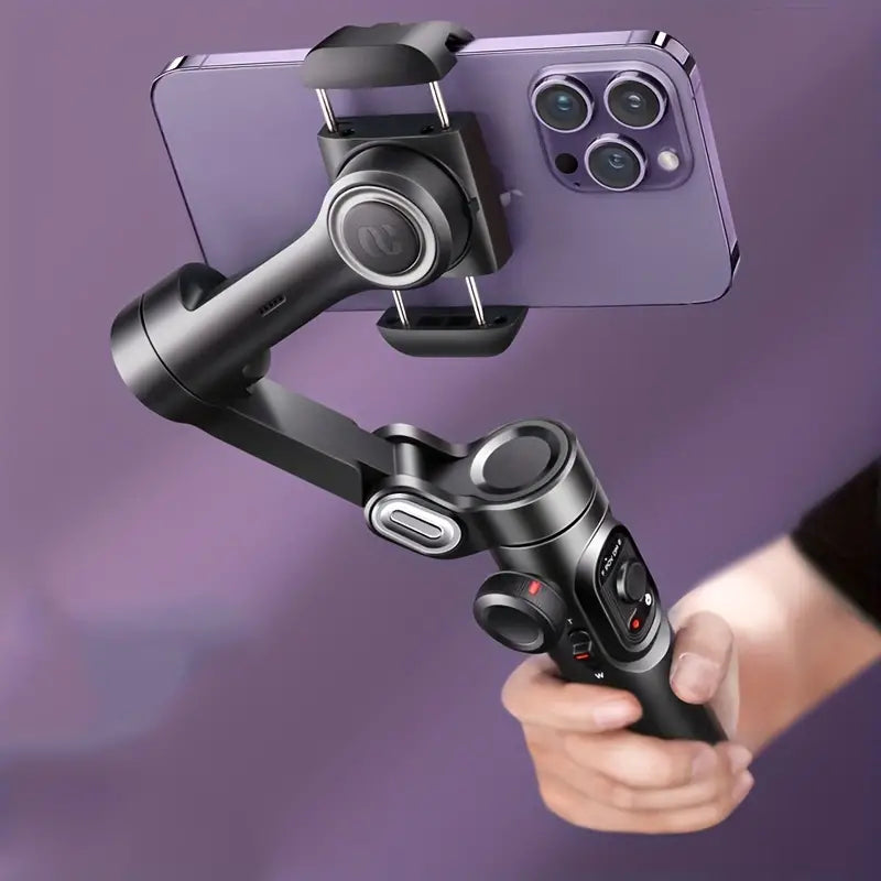 SmartPro Handheld Gimbal Stabilizer - Faltbarer Smartphone Video Vlog PTZ Stabilizer für iPhone, Android und Samsung