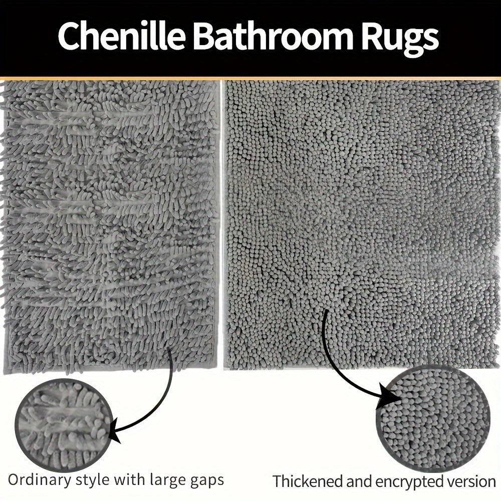 Rond LuxeChen Badmat Ultra-Weich Chenille – Rutschfest & Schnell Trocknend