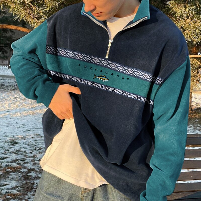Elijah - Pullover mit halbem Reißverschluss und Stehkragen Elijah