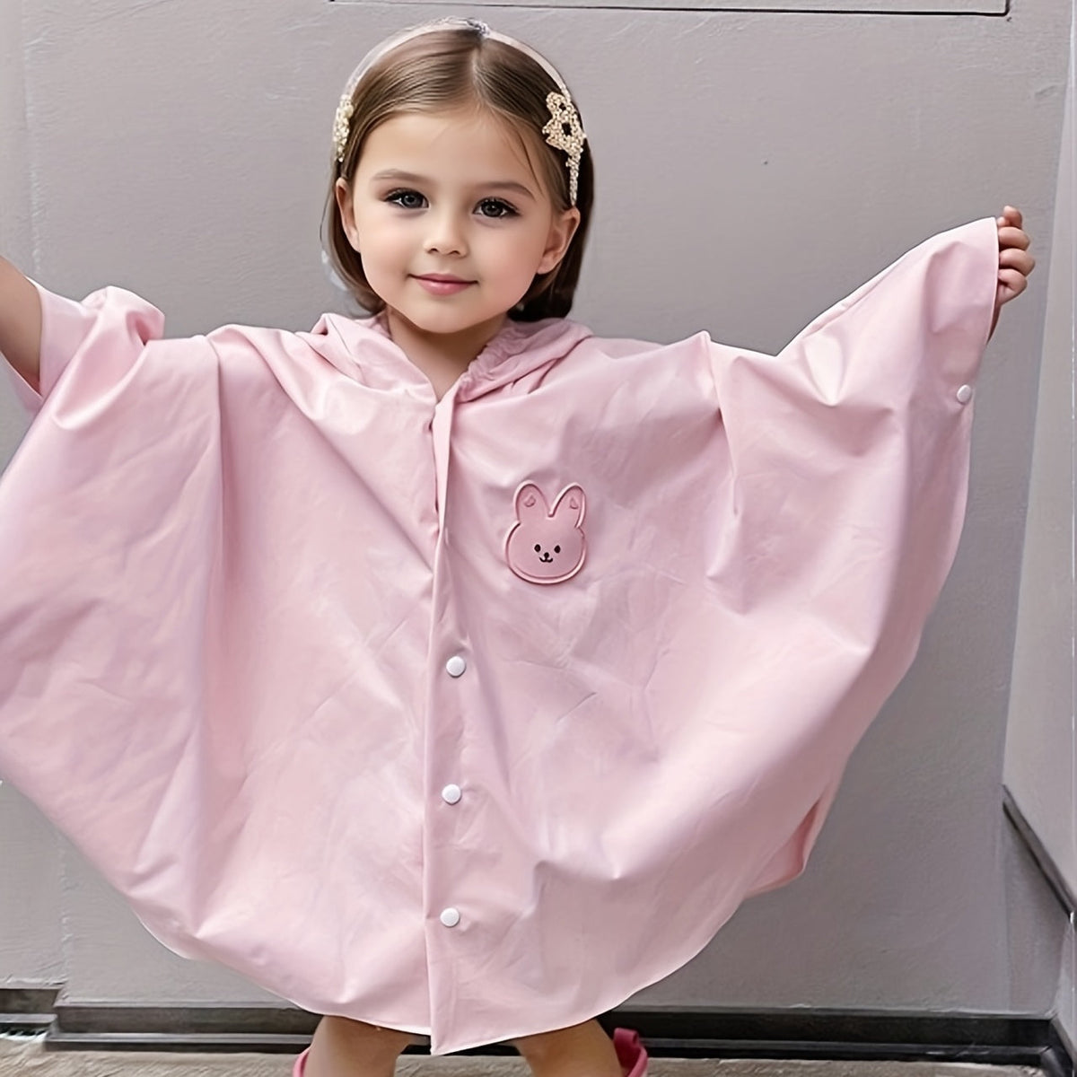Kinder Regenjacke mit Kapuze – Wasserdichte Jacke mit Bären- oder Hasenmotiv