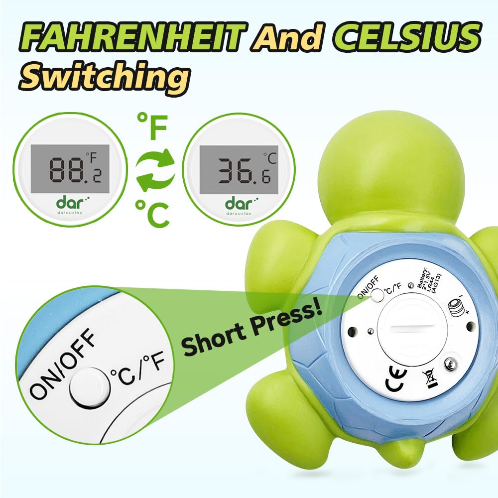 AquaVeilig Baby Badthermometer – Digitales Display mit 3 Farben und Temperaturwarnung