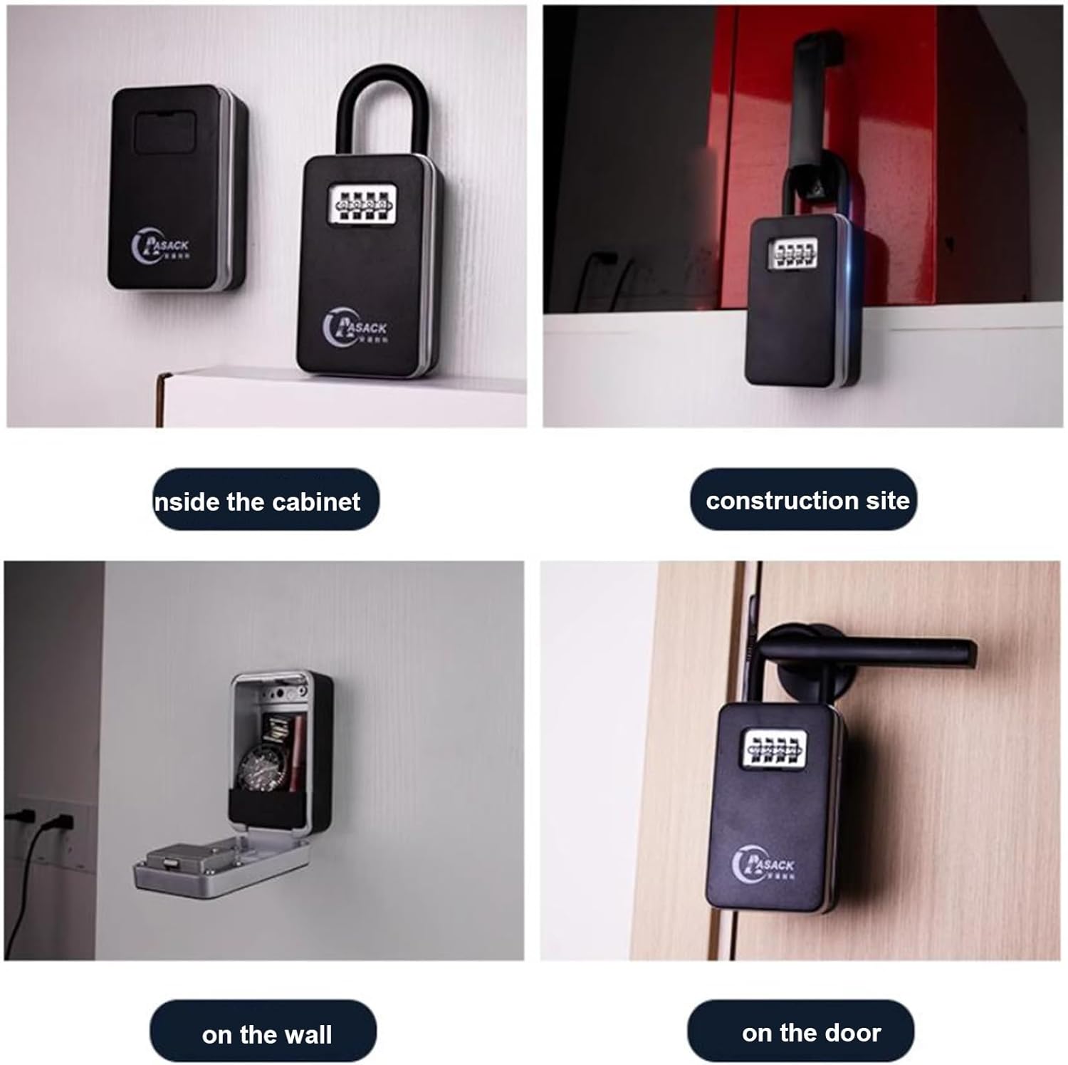 Schlüsselsafe für Außen – Sicherer Schlüsselkasten mit Einstellbarem Code für Zuhause, Inklusive Montageset (Wandmontage)