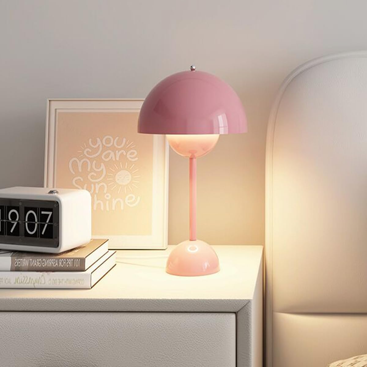 Frendorf NordicNest Skandinavische Tischlampe Dimmbar Moderne Nachtlampe