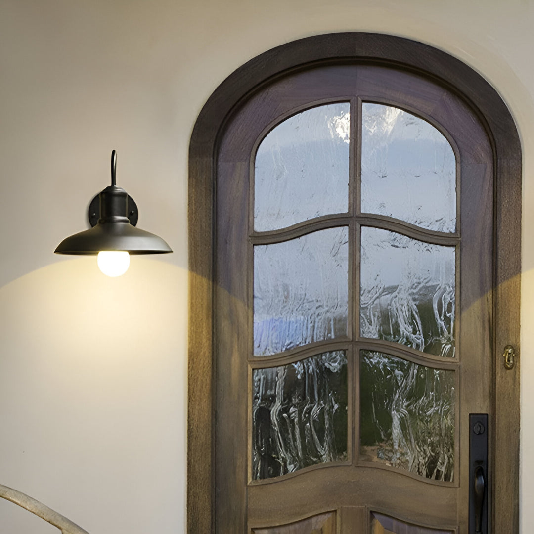 Vintage Industrielle Eisen Schüssel Außen Wandlampe LED 1-Licht