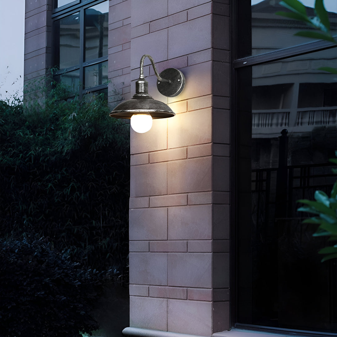 Vintage Industrielle Eisen Schüssel Außen Wandlampe LED 1-Licht