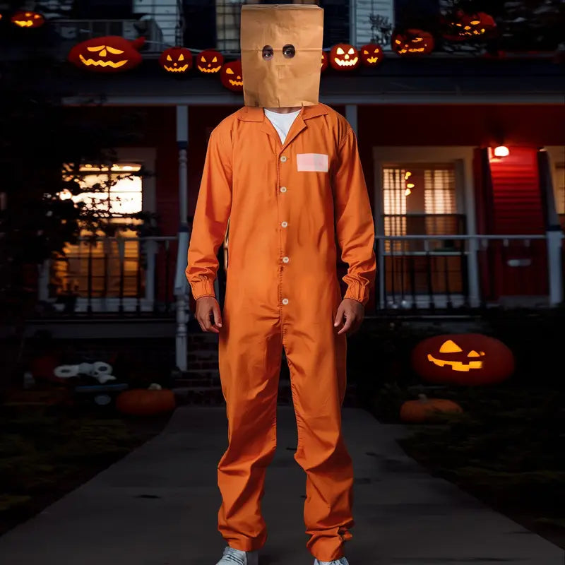 Jailbreak - Erwachsenen Gefangenenkostüm - Polyester Cosplay Outfit für Festlichkeiten und Karneval