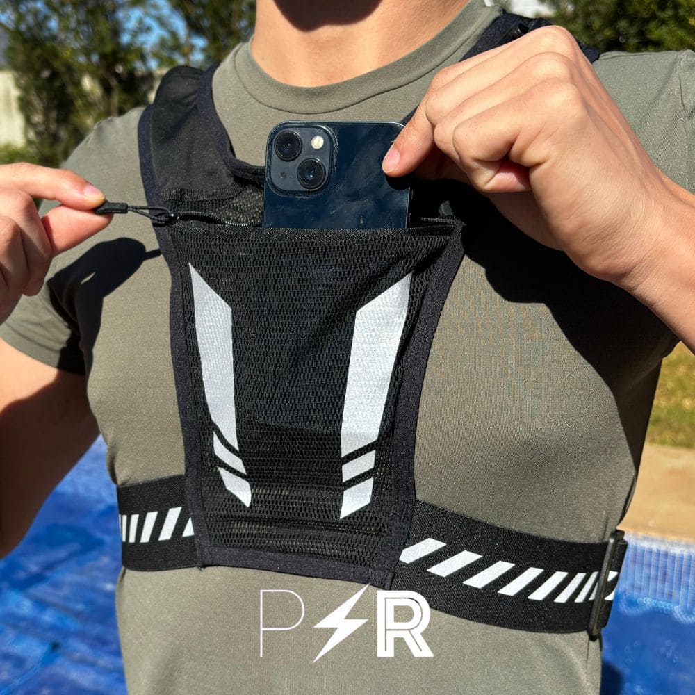 SafeRunGear | Reflektierende Weste mit Handyhalter