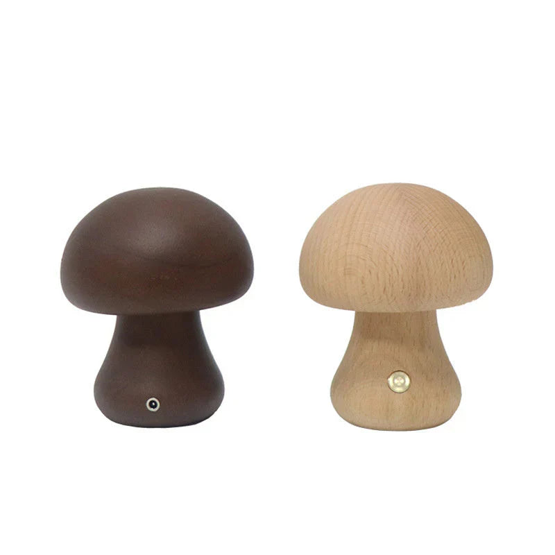 WoodGlow Holz Vintage Pilz Tischlampe – Einzigartige Beleuchtung für einen gemütlichen Raum