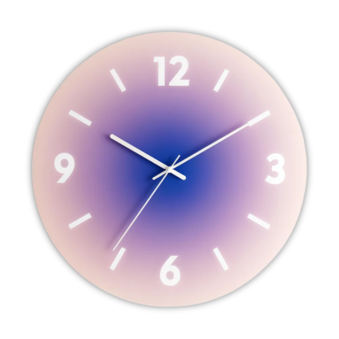 Sonnenuntergang - Design Wanduhr aus Glas