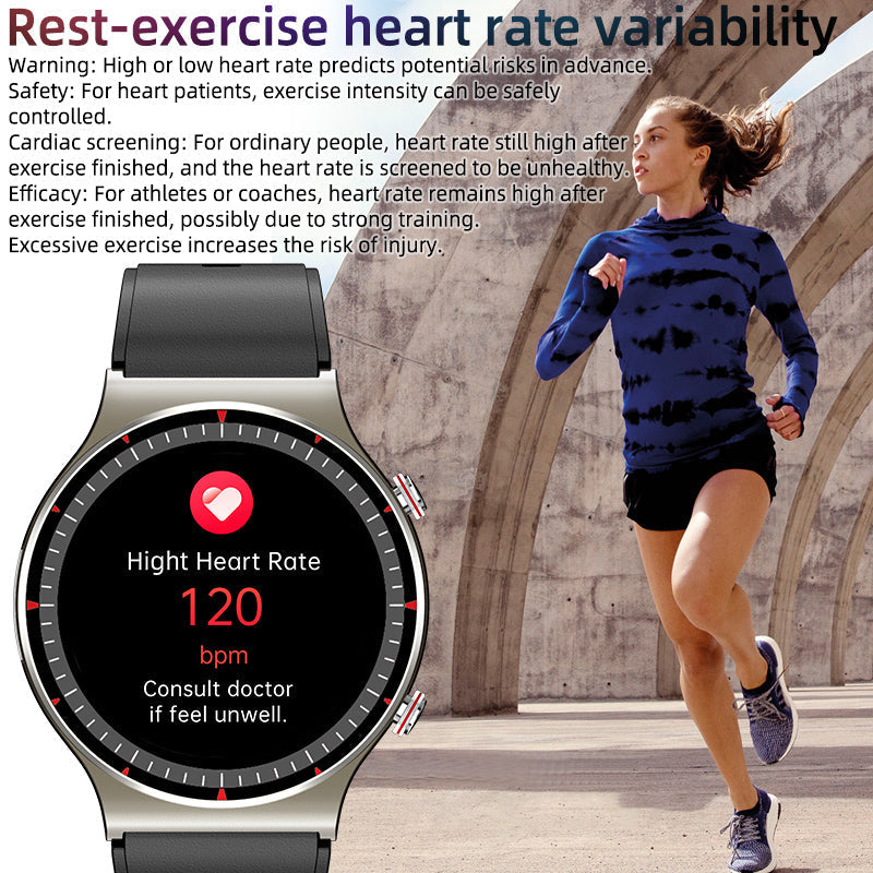 Medizinische EKG-Smartwatch | CFDA-zertifiziert | 512Hz Hochpräzisions-Biosensor | SpO2- & Herzfrequenz-Monitoring | KI-basierte Atemanalyse | IP67 Wasserdicht