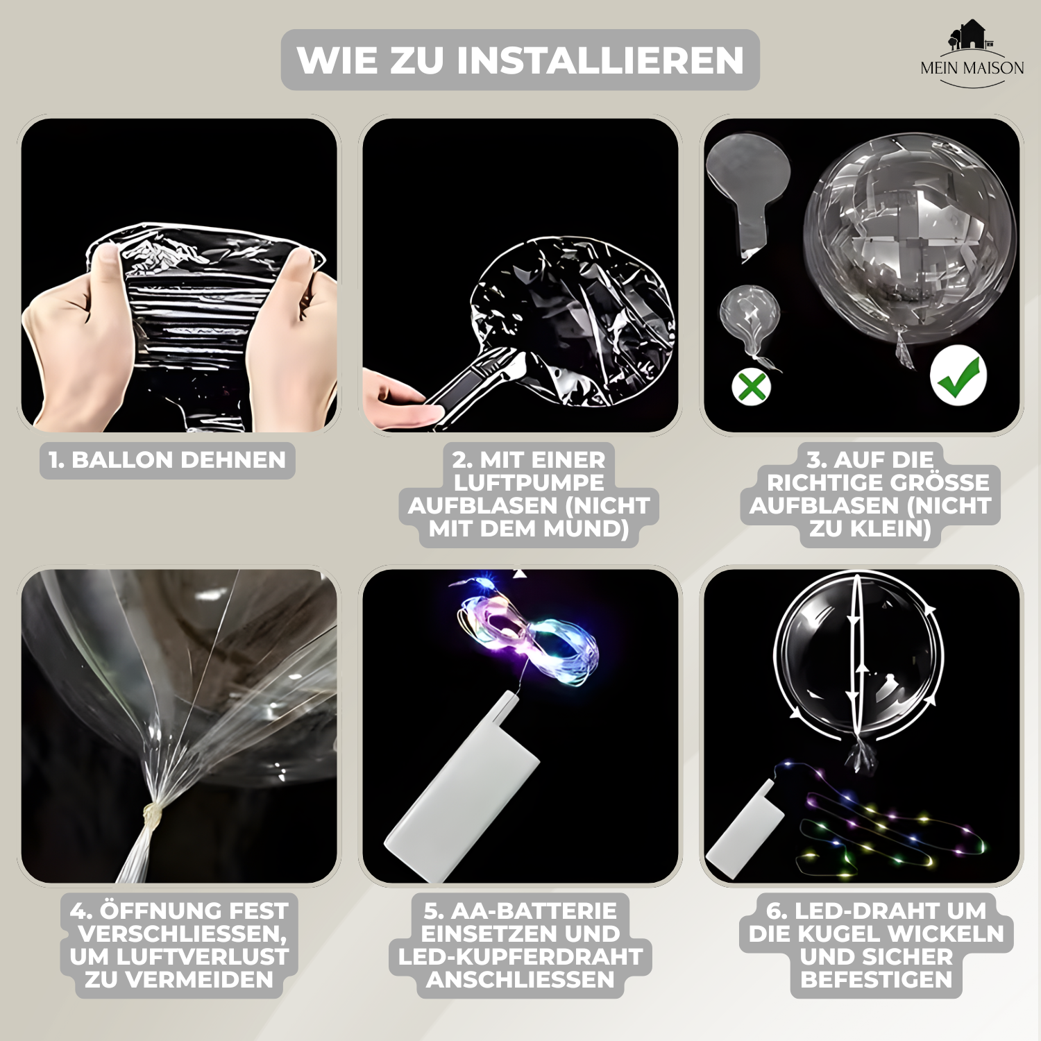 5+5 GRATIS | PartyGlow – Erleuchte jede Party mit warmem, wiederverwendbarem LED-Luftballon-Strahlerlicht