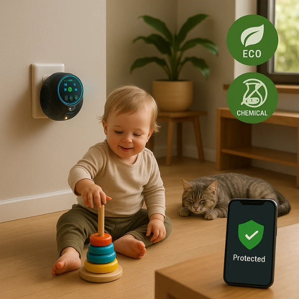 Leiser Plug-In Ultraschall-Rattenvertreiber für Innen- oder Außenbereich 3200 Quadratfuß