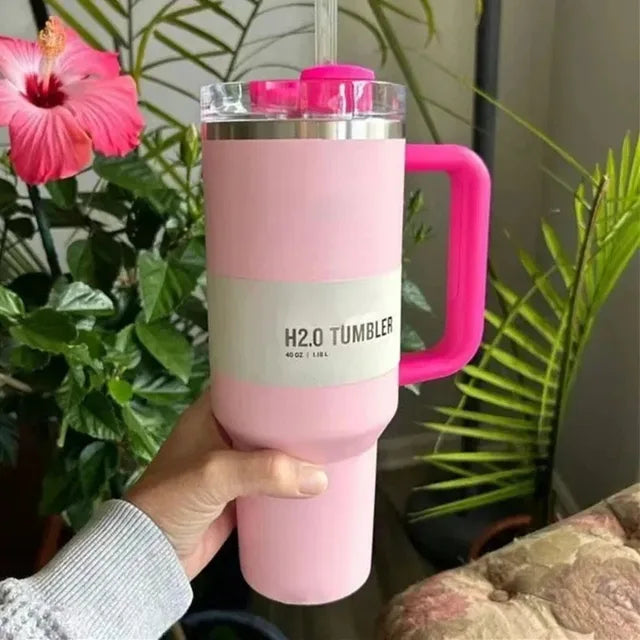 Isolierte Edelstahl-Reisebecher 40oz Mit Griff Lebenslange Deckel Und Strohhalm