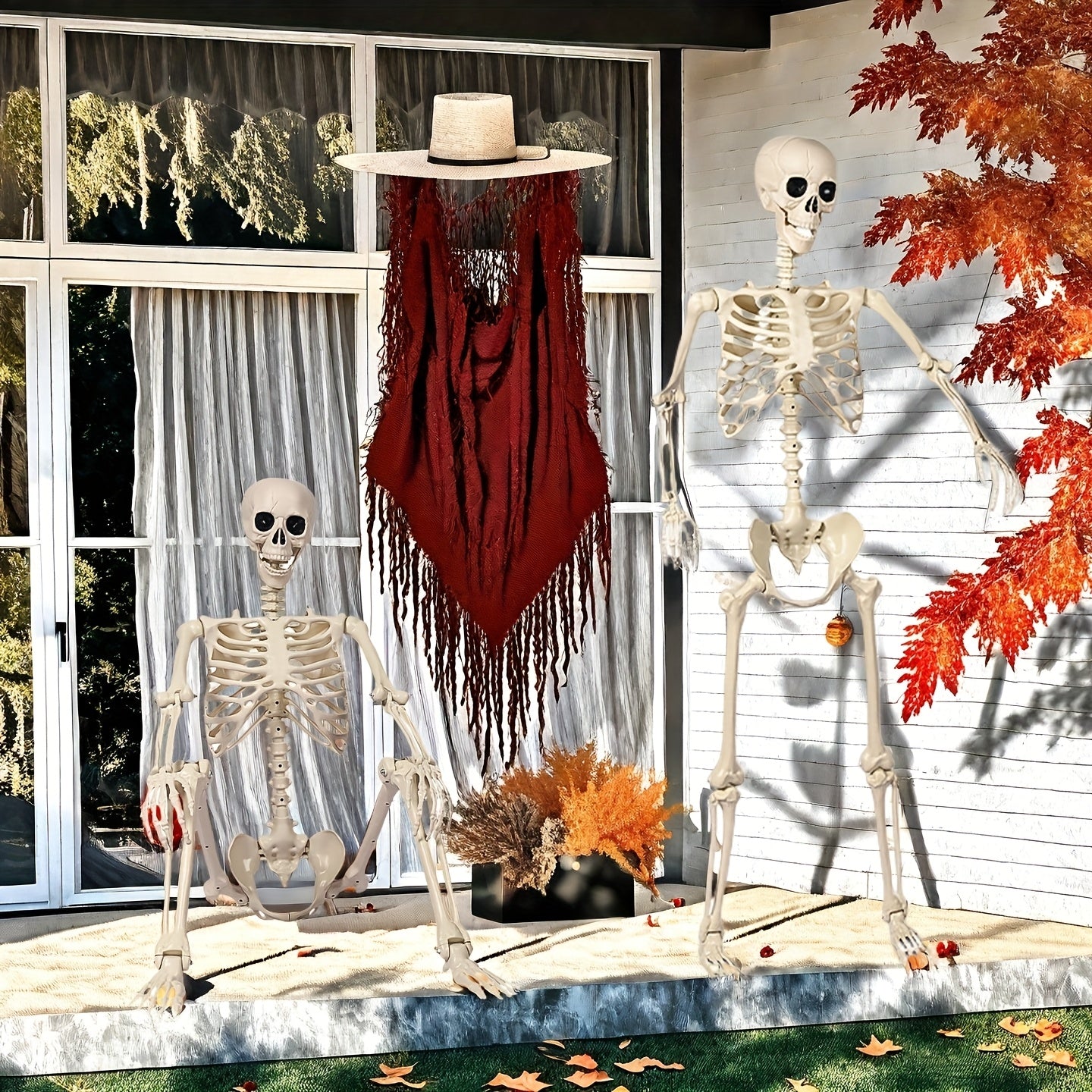 Riesige 6 Ft Halloween Skelett Dekoration | Poseierbar Für Draußen