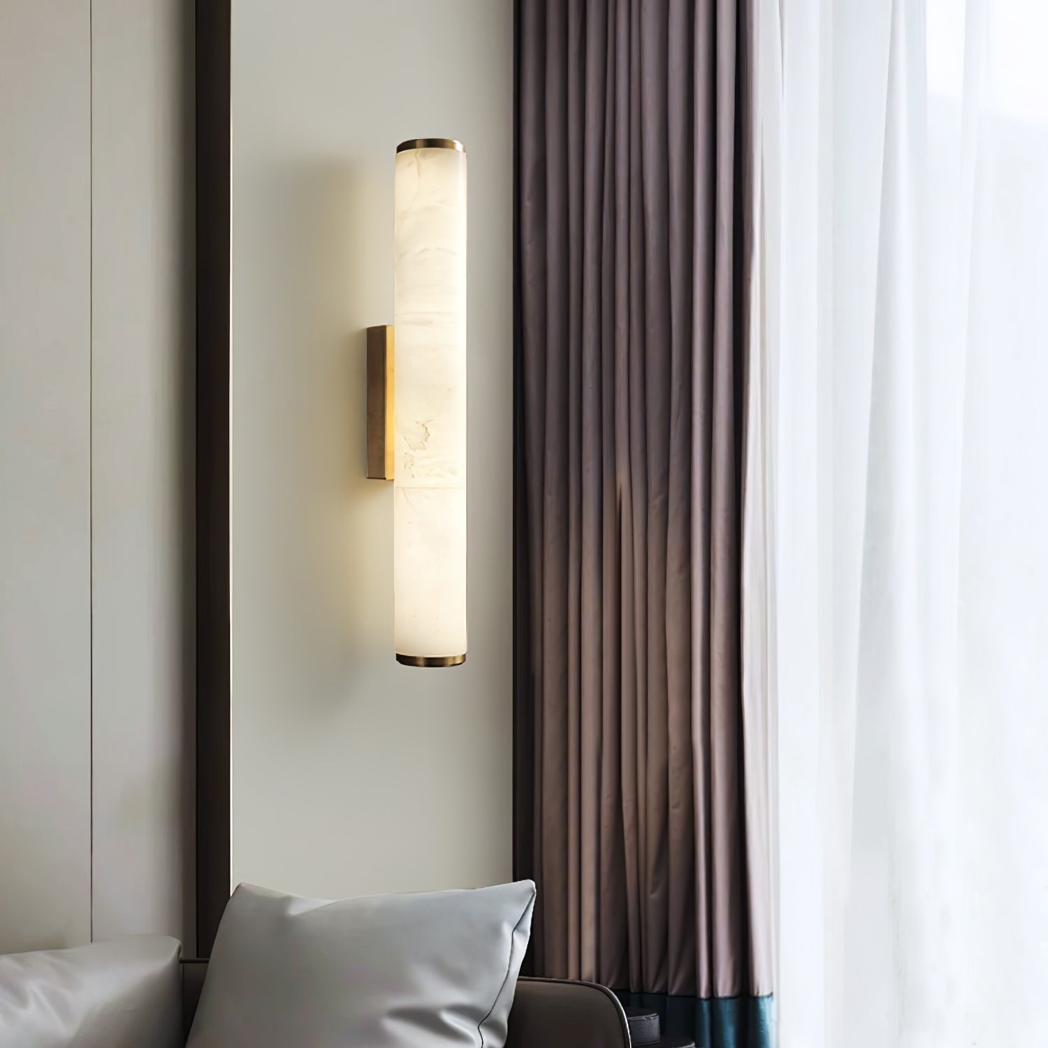 Moderne Minimalistische Spanische Marmor Kupfer Wandleuchte LED 1-Licht