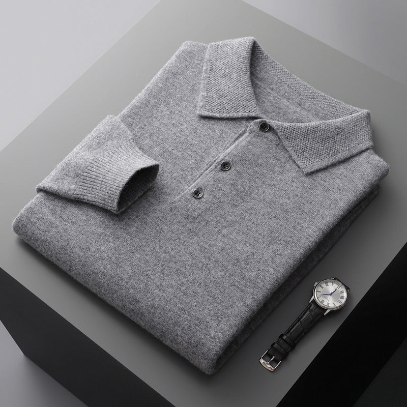 NordicLuxe Cashmere Merino Wolle Polohemd, Stockholm Stil
